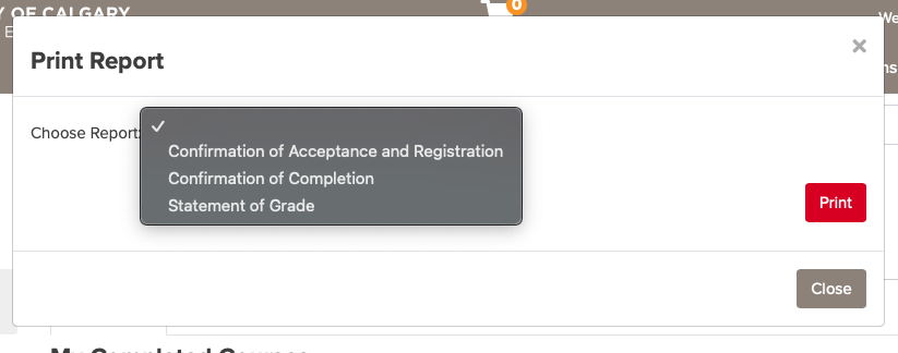 Proof of Enrolment reports screenshot